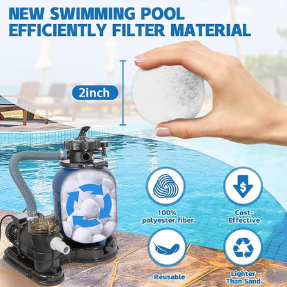 QwayHome 3.1 lbs Pool Filter Balls, Reusable Filter Sand Balls - Image 4