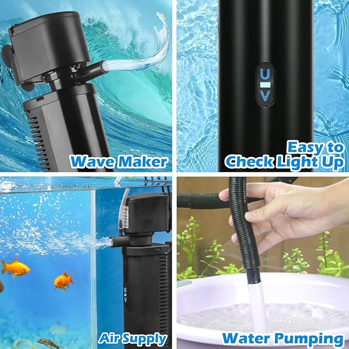 Aquarium U-V Filter 300GPH for Large 80-200 Gal Fish Tank Pond, Powerful - Image 5