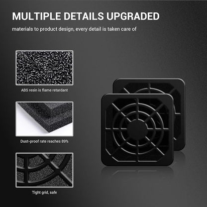 40mm Fan Filter Dustproof Cover, 2 Pack Dust Filter PC Case Fan Grill ABS - Image 5