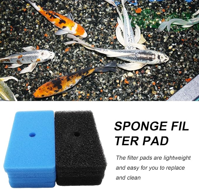 MDEOOSKY 4 Sets Pond Filter Sponge Pads, Coarse and Fine Filter Media - Image 5