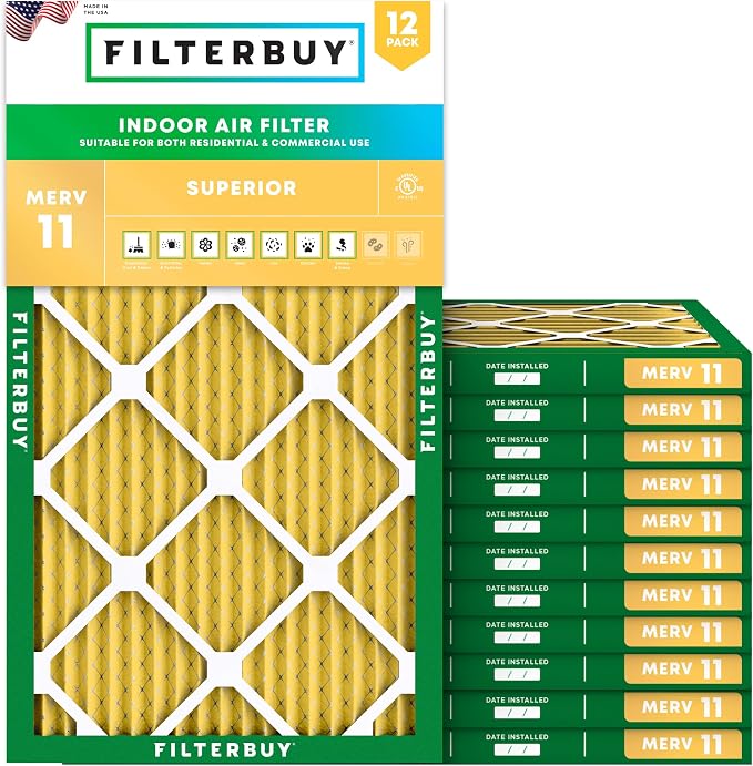 Filterbuy 8x30x1 Air Filter MERV 11 Superior Pet & Allergy Defense, by Filterbuy