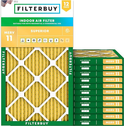 Filterbuy 12x30x1 Air Filter MERV 11 Superior Pet & Allergy Defense, by Filterbuy