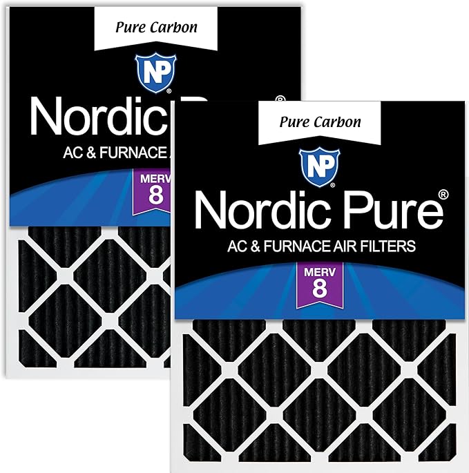Nordic Pure 14x25x1 Pure Carbon Pleated Odor Reduction Furnace Air Filters 2 by NordicPure
