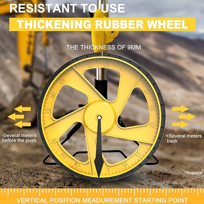 Zozen Measuring Wheel Digital Display, Foldable Feet/Meter Digital Measuring Wheel with Backlit Display | Up to 99,999Ft/ 99,999M | Kickstand to Keep Stand | Easy to Carrying Include cloth backpack.