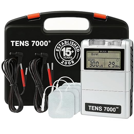 TENS 7000 Digital TENS Unit with Accessories - Muscle Stimulator Machine for Back Pain Relief, Sciatica, Neck, Nerve, Shoulder, Hip, Elbow, Muscle Pain Relief