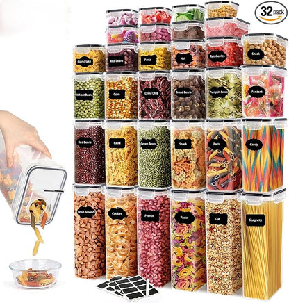 64 PCS Airtight Food Storage Containers by JUJOJB