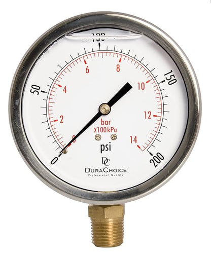 4" Oil Filled Pressure Gauge by DirectMaterial
