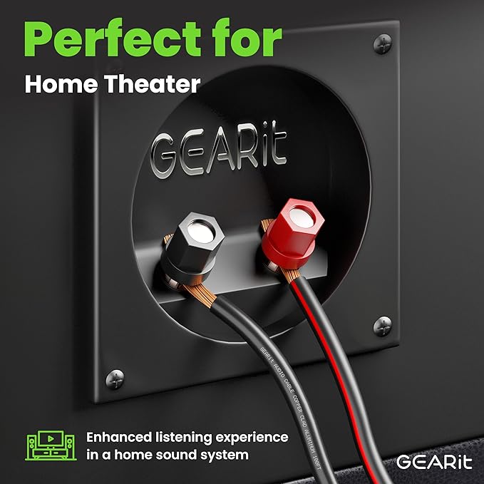 16AWG Speaker Wire, GearIT Pro Series 16 Gauge Speaker Wire Cable (500 Feet / 152.4 Meters) Great Use for Home Theater Speakers and Car Speakers, Black