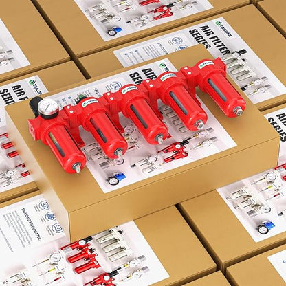 TAILONZ PNEUMATIC 0-150PSI 3/8 Inch NPT Red Industrial Grade 5 Stage Air Drying - Image 9