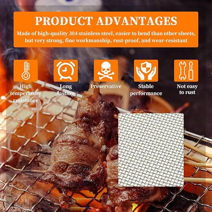 6 Pcs 12x8 Inch 304 Stainless Steel Wire Mesh Metal mesh Screen - Image 5