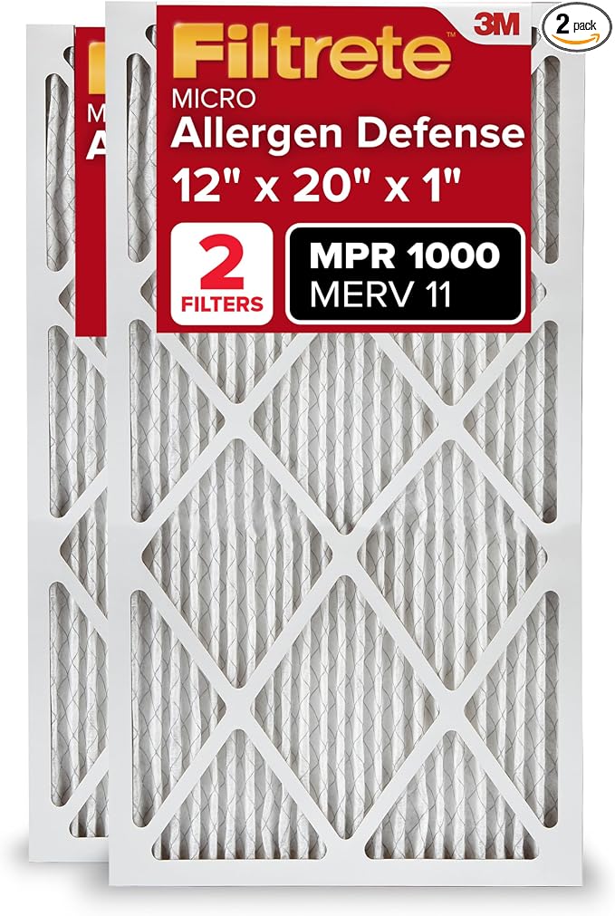 Filtrete 12x20x1 Air Filter, MERV 11, MPR 1000, Allergen Defense, 3-Month AC by Filtrete
