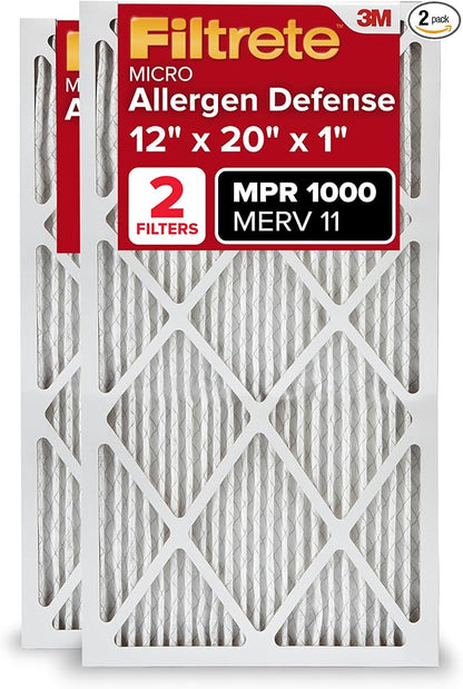 Filtrete 12x20x1 Air Filter, MERV 11, MPR 1000, Allergen Defense, 3-Month AC by Filtrete