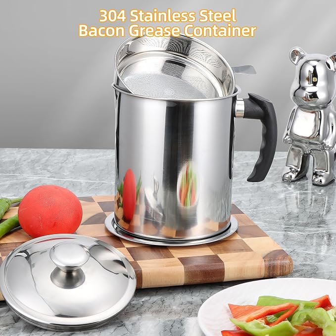 Kaemi 2.2L / 74OZ Bacon Grease Container - Image 3