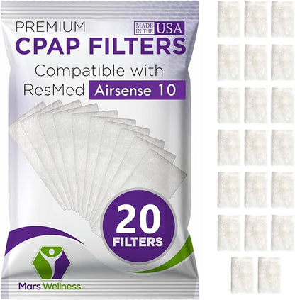 CPAP Filters Disposable Felt Pollen air Filter 20 Pack Compatible by MarsWellness