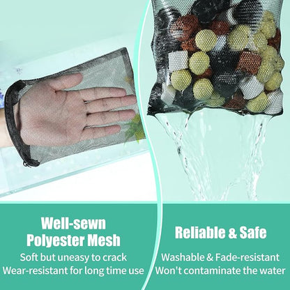 AQUANEAT 10pcs Aquarium Filter Media Bags, Fish Tank Coarse Mesh Bags - Image 2