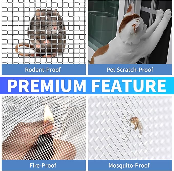 304 Stainless Steel Mesh, 24in x 10ft, 20 Mesh, Sturdy Metal Screen Roll - Image 6