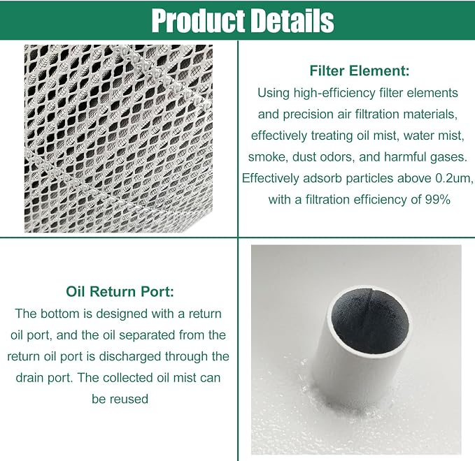 Oil Mist Collector 650-824CFM High-Efficiency Powerful Centrifugal CNC Oil Mist - Image 3