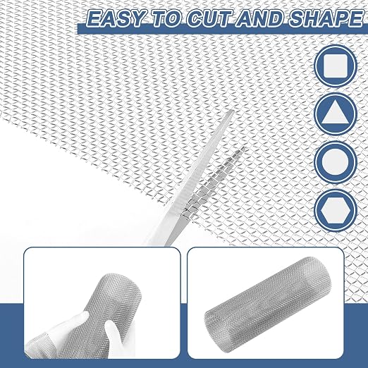 uxcell 10 Mesh 118" x 12" Woven Wire Mesh, 304 Stainless Steel Air Vent Filter - Image 4