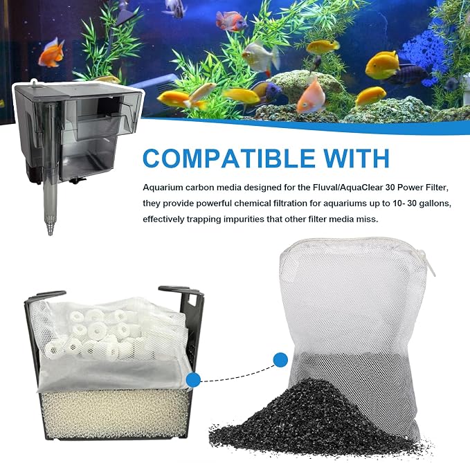 Activated Carbon Inserts for AquaClear 10-30 Gallon Filter, Aquarium Carbon - Image 2