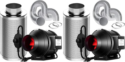 VIVOSUN Grow Tent Ventilation System, 4 Inch Inline Duct Fan by VIVOSUN