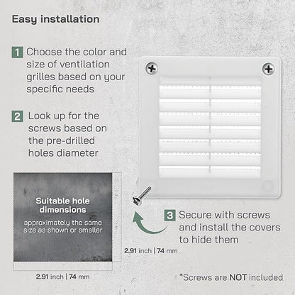 Vent Systems 3" x 3" White Plastic Soffit Vent Cover - Image 4
