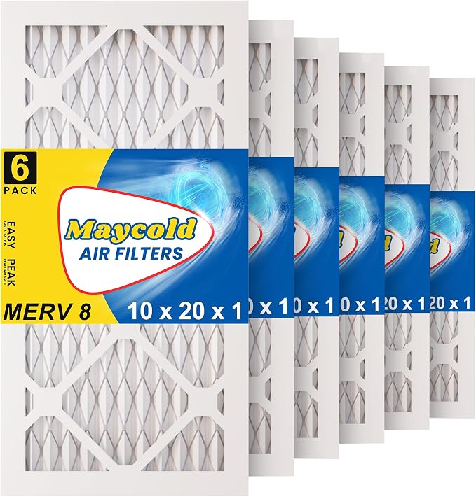 Maycold MERV 8 10x20x1 Furnace Air Filters, Pleated HVAC AC Filters – Actual by Maycold