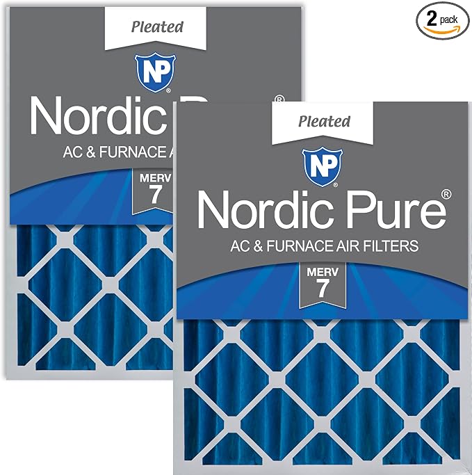 Nordic Pure 16x24x4 Pleated MERV 7 Air Filters 2 Pack by NordicPure