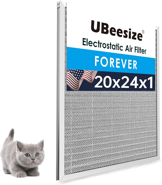 UBeesize 20x24x1 Reusable Electrostatic Air Filter HVAC AC Furnace Filter by UBeesize