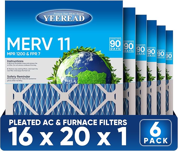 16x20x1 Air Filter, MERV 11, Air Conditioners & Furnaces– High Particle Capture by Unknown