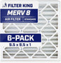 Filter King 9.5x9.5x1 Air Filter | 6-PACK | MERV 8 HVAC Pleated A/C Furnace by FilterKing