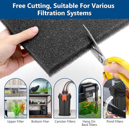hygger Aquarium Sponge Filter Pad, Filter Media Foam Sponges, Cut-to-Size Open - Image 4