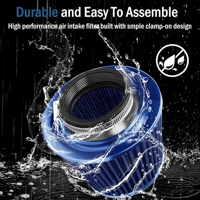 Universal Clamp-On Air Intake Filter, High Performance, Washable Filter - Image 5