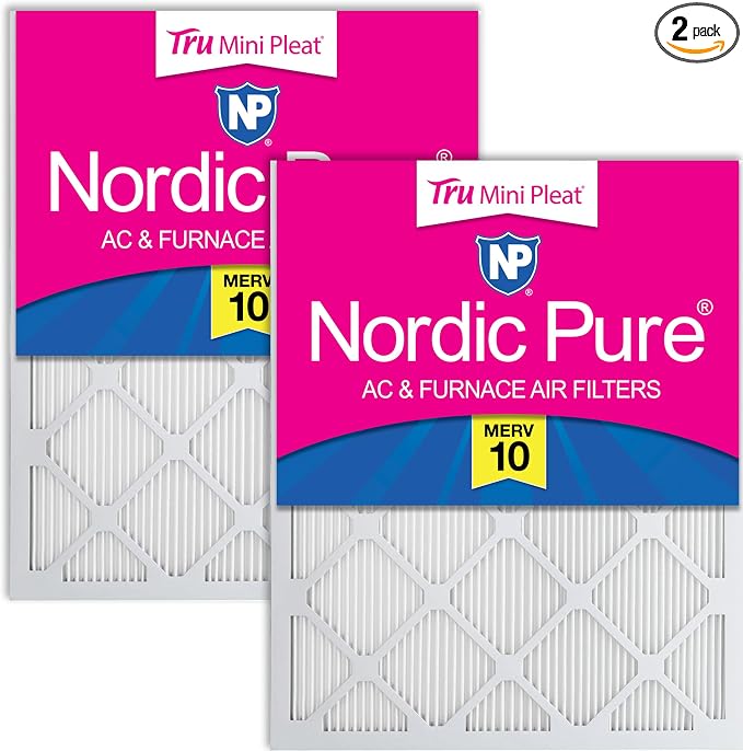 Nordic Pure 16x16x1 Tru Mini Pleat MERV 10 AC Furnace Air Filters – 2.5X More by NordicPure