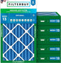 Filterbuy 12x25x4 Air Filter MERV 13 Optimal Smoke & Allergy Defense, by Filterbuy
