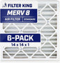 Filter King 14x14x1 | 6-PACK | MERV 8 | HVAC Pleated AC Furnace Filters | MADE by FilterKing