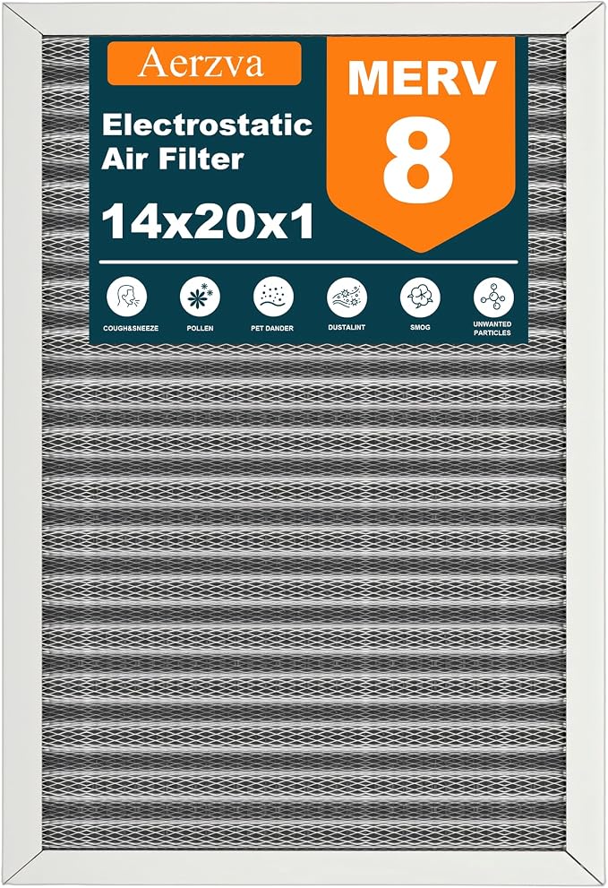 14x20x1 Reusable Air Filter, MERV 8, Permanent Electrostatic Air Filter by Unknown
