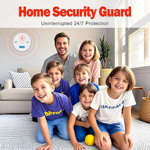 3 Pack Carbon Monoxide detectors, co Detector, Carbon Monoxide Alarm Detector Battery Powered with LCD Display, Carbon Monoxide Detector, UL2034 Standards, for Home