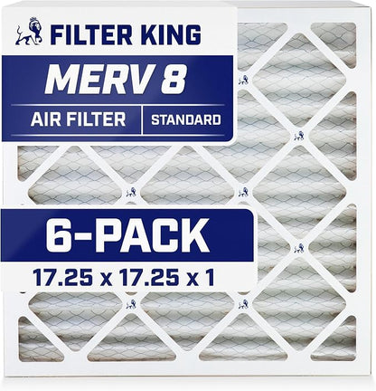 Filter King 17.25x17.25x1 Air Filter | 6-PACK | MERV 8 HVAC Pleated A/C Furnace by FilterKing