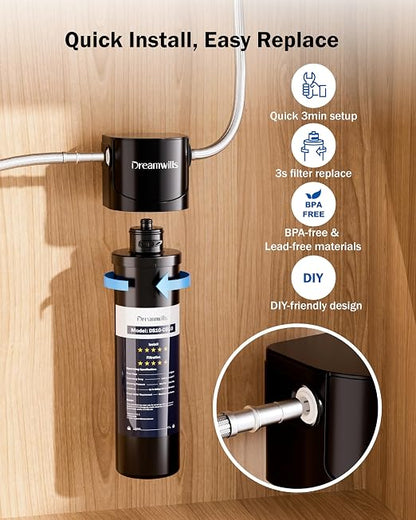 Dreamwills DS10 Under Sink Water Filter System, 1.3 GPM Direct Connect Kitchen - Image 3