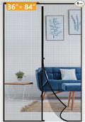 Yotache Magnetic Screen Door Fits Door Size 36 x 84, Screen Size 38" x 85" Reinforced Fiberglass Net Curtain for Walk Through Door Black