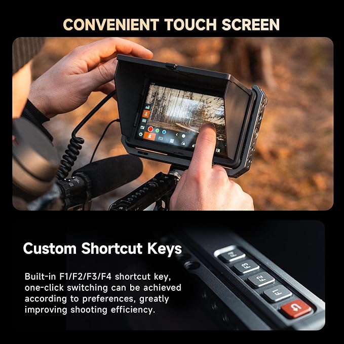 VILTROX DC-X2 Touchscreen Camera Field Monitor, 2000 Nits 6 inch On Camera Monitor 4K HDMI in/Out 3D Lut Full Waveform 1920X1080 HD Focus Peaking Assist Video Field Monitor with Sunshade Hood Battery