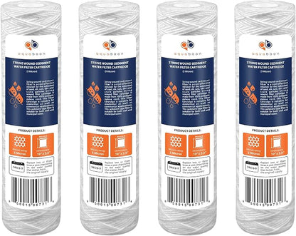 Aquaboon Whole House 5 Micron 10 x 2.5 String Wound Sediment Water Filter by Aquaboon