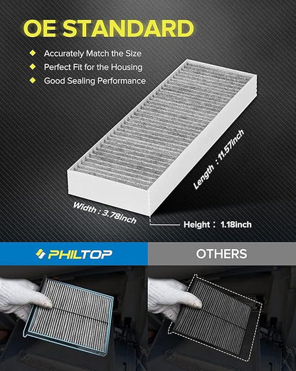 PHILTOP Cabin Air Filter w/Activated Carbon, Compatible - Image 7