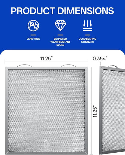 WA6500 QT20000 BPQTF B-roan Stove Hood Vent Filter 11.25"x11.25"x0.38" Aluminum - Image 2