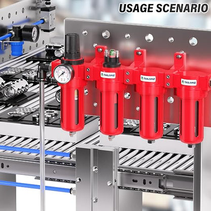 TAILONZ PNEUMATIC 0-150PSI 1/4 Inch NPT Red Industrial Grade 4 Stage Air Drying - Image 4