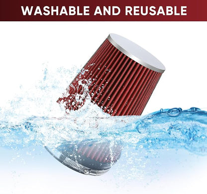 6" 152mm Cold Air Intake Filter Clamp-On Replacement High Flow Inlet Air Filter - Image 5