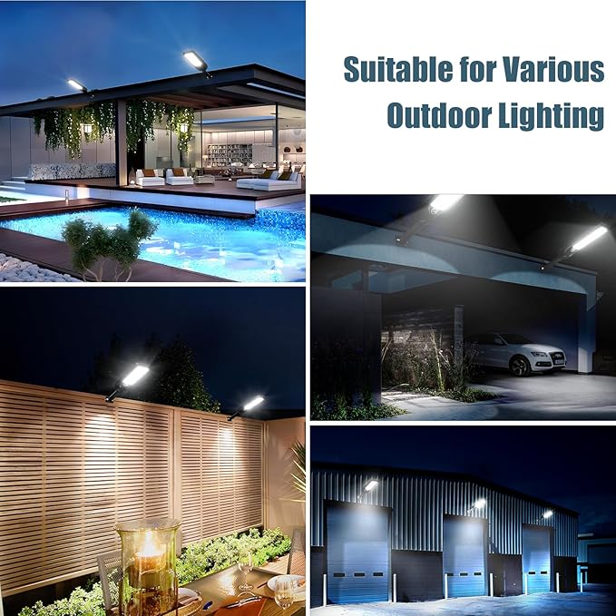 Solar Street Lights Outdoor Waterproof ,30000LM Dusk to Dawn Solar Lights with Motion Sensor and Remote Control Solar Powered LED Flood Light Outside for Parking Lot, Security, Garden, Garages 4 Pack