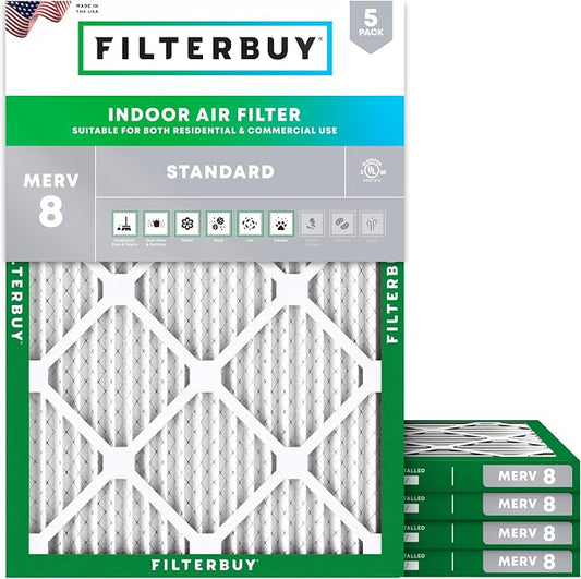 Filterbuy 8x14x1 Air Filter MERV 8 Essential Dust & Allergy Defense, by Filterbuy