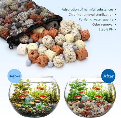 Bio Aquarium Filter Media, Bio Ceramic Ring Balls Media Set - Image 4