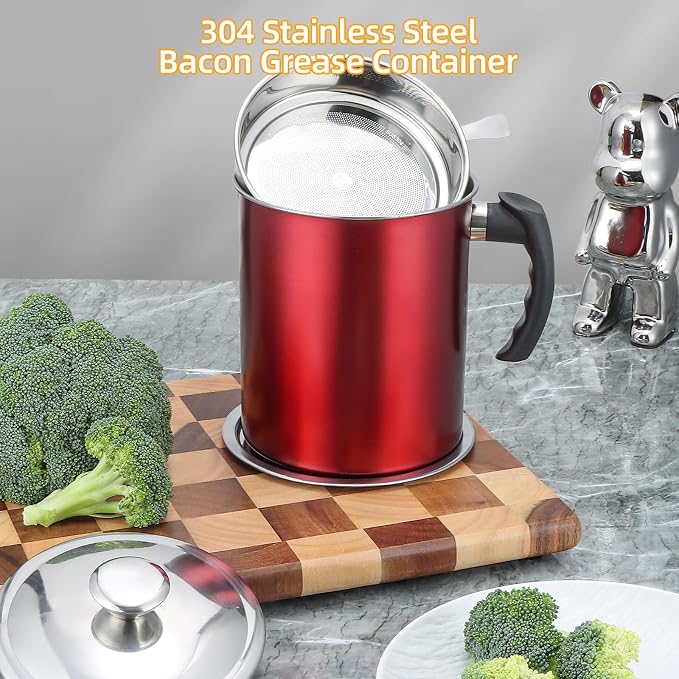 Kaemi 2.2L / 74OZ Bacon Grease Container - Image 3